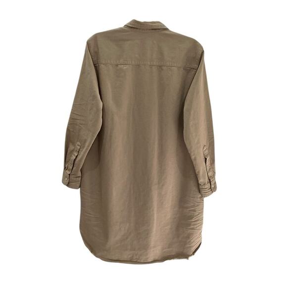 Frank & Eileen Mary Classic Shirtdress Sand Beige Cotton Size Medium Mini Length - Picture 10 of 14